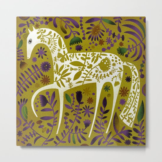 FLOWER HORSE Metal Print