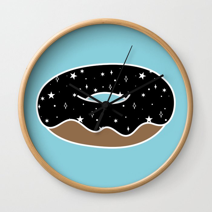 Space Donut with Star Sprinkles Wall Clock