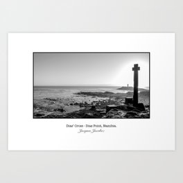Dias' Cross at Dias Point Art Print | Luderitz, Point, Sea, Black and White, Atlantic, Photo, Namibia, Landmark, Digital, Cross 