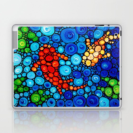 Pure Koi Joi Mosaic Fish Art Painting By Sharon Cummings Laptop