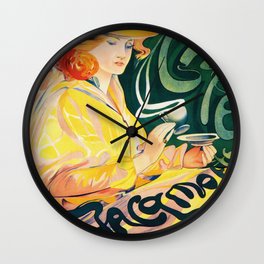 Vintage Art Nouveau Cafe Ad Wall Clock | Old, Belgium, Decor, Beverage, Restaurant, Europe, Cappuccino, Dorm, Vintage, Cafe 