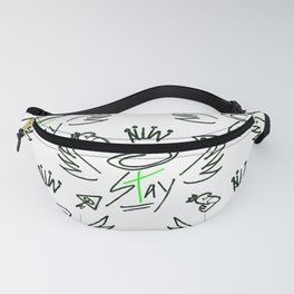 Winged Stay - Green + White Fanny Pack