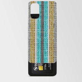Aqua Mustard Grey Retro Stripes Android Card Case