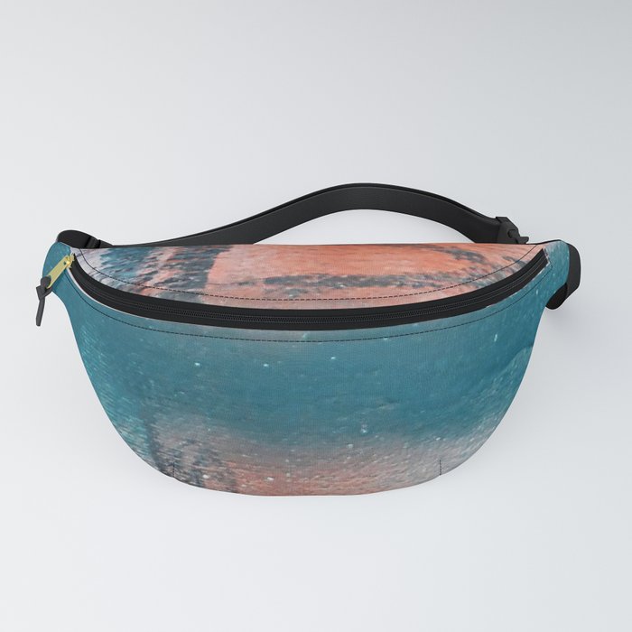 Poetry [1]: a vibrant abstract mixed-media painting in teal and pink by Alyssa Hamilton Art Fanny Pack