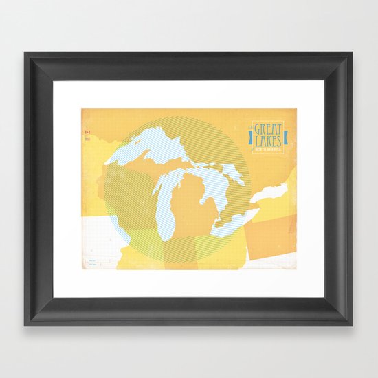 The GREAT LAKES of NORTH AMERICA Framed Art Print