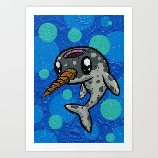 Gnarley the Narwhal Art Print