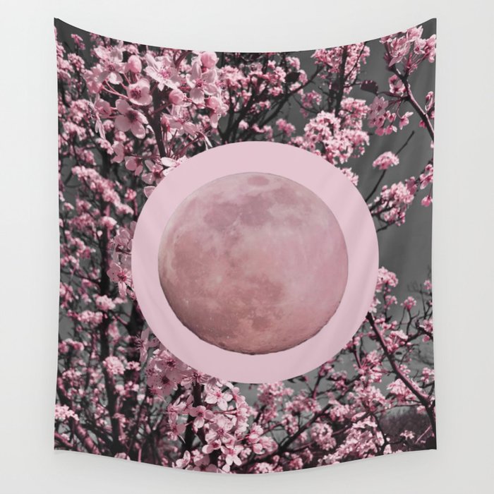 CHERRY BLOSSOM MOON Wall Tapestry