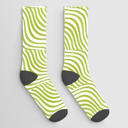 Green Stripes Shell Pattern Socks