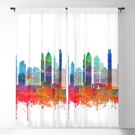 Philadelphia Skyline Watercolor by zouzounioart Blackout Curtain