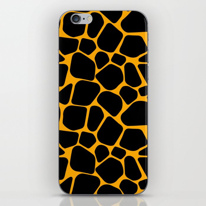 Neon Orange Giraffe Pattern iPhone Skin