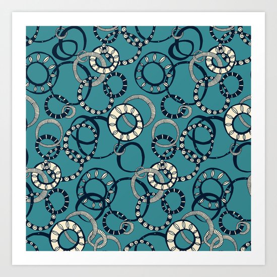 Honolulu hoopla blue Art Print