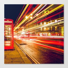 Great Britain Photography - Phonebooth Beside The Budy Traffic Canvas Print