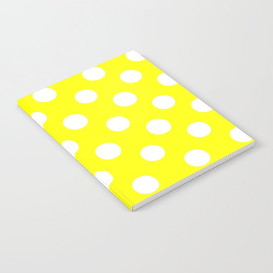 Polka Dots (White/Yellow) Notebook