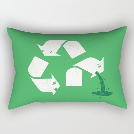 Green Sickness Rectangular Pillow