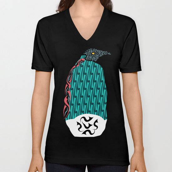 Abstract Penguin Unisex V-Neck