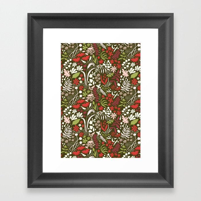 holiday floral Framed Art Print