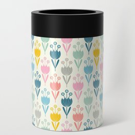 SPRING TULIPS FLORAL PATTERN with CREAM BACKGROUND Can Cooler