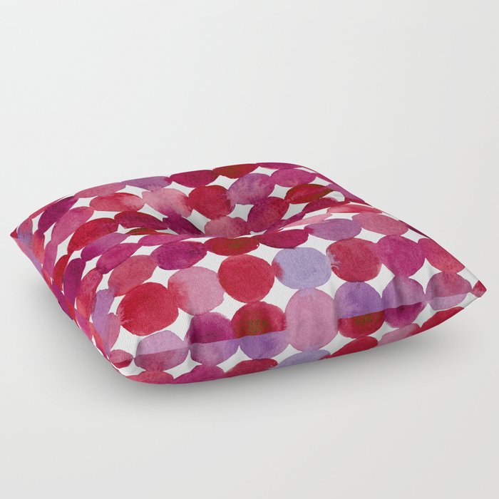 Dots pattern - viva magenta Floor Pillow