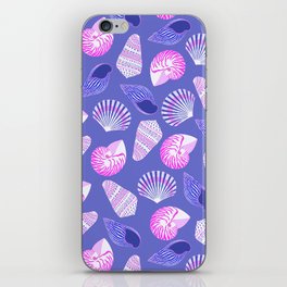 Mix Purple and Pink Shell Pattern on Purple Background  iPhone Skin