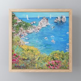 Faraglioni Rocks in Capri Framed Mini Art Print