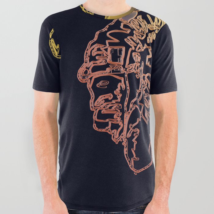 Astronaut in Deep Space Walk with Sun Reflection All Over Graphic Tee