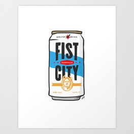 Fist City Beer Can Art Print | Beer, Chicago, Yob2018, Day2, College, Drawing, Revbrew, Digital, Fistcity, Beercan 
