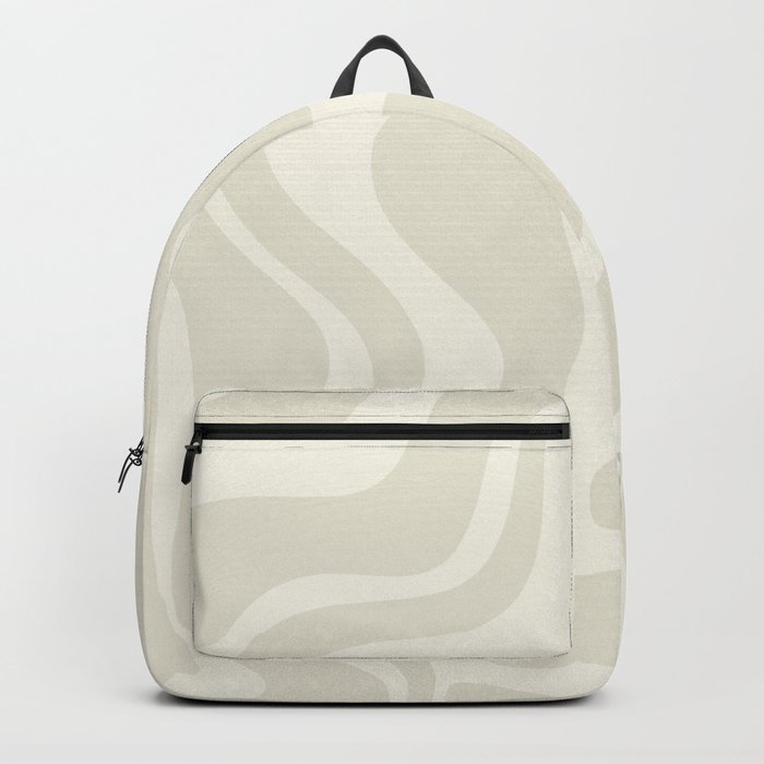 Liquid Swirl Contemporary Abstract Pattern in Barely-There Pale Beige and Light Cream  Backpack