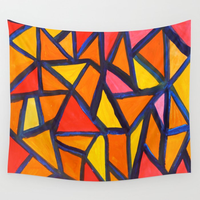 Striking Abstract Pattern Wall Tapestry