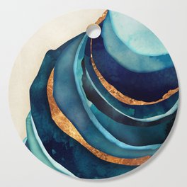 Abstract Blue with Gold Cutting Board