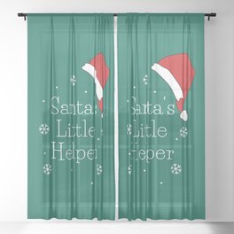 Holiday Season, Merry Christmas, Santa Little Helper Sheer Curtain