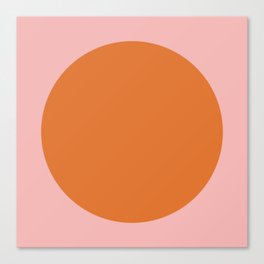 Groovy Dot Pink and Orange Minimalist Canvas Print