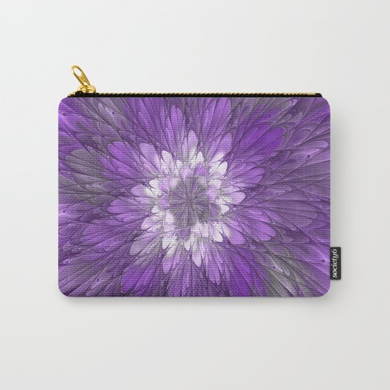 Psychedelic Purple Flower, Fractal Art Carry-All Pouch