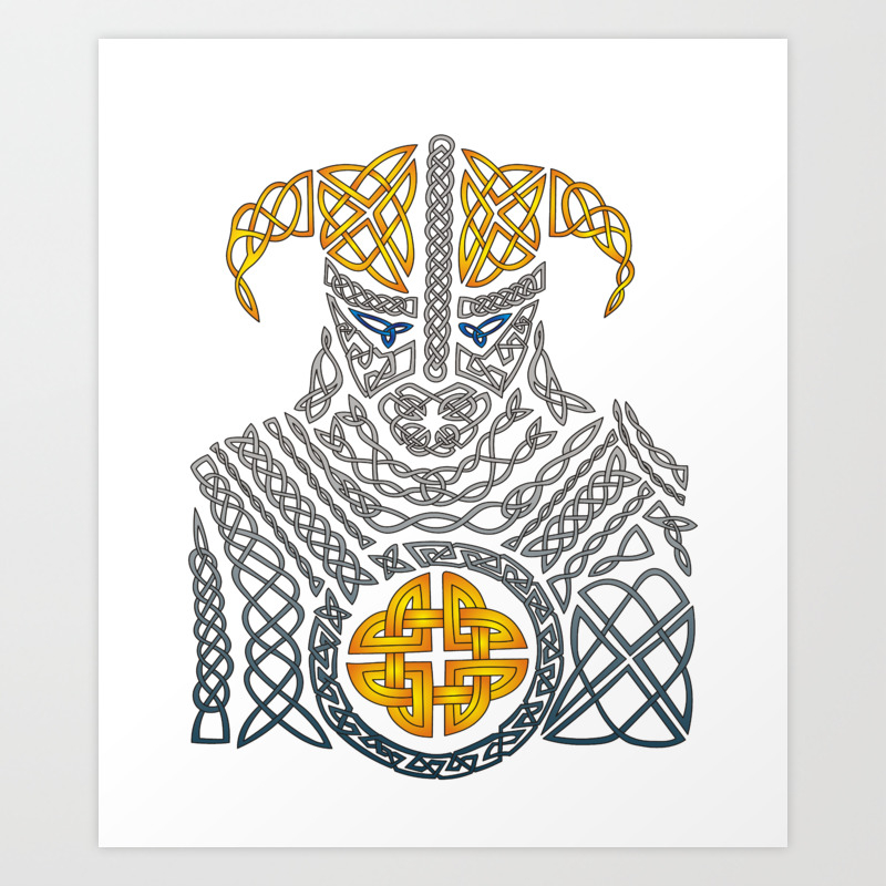 Framed Print Picture Poster Celtic Nordic Viking Warrior on the Battlefield 