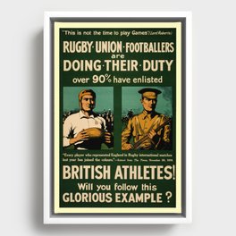 British rugby, football players call for duty Framed Canvas