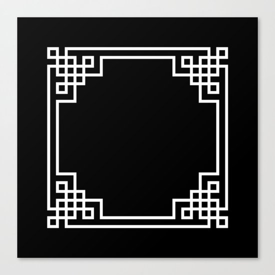 Black White Lattice Canvas Print