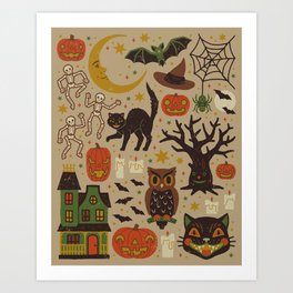Vintage Halloween Art Print