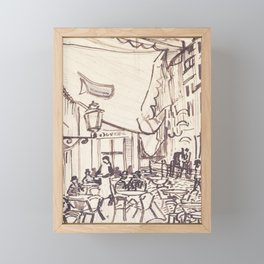 Cafe Terrace at Night (preliminary sketch) Framed Mini Art Print