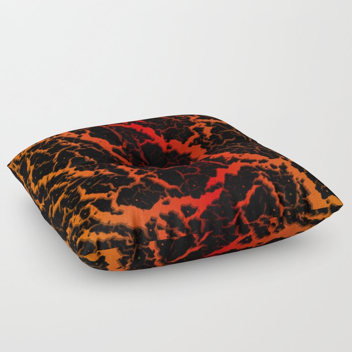 Cracked Space Lava - Orange/Red Floor Pillow