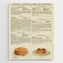 Vintage Breakfast Recipe - Waffles and Pancakes  Jigsaw Puzzle