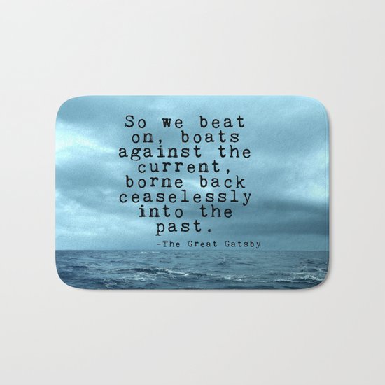 So we beat on - Gatsby quote on the dark ocean Bath Mat