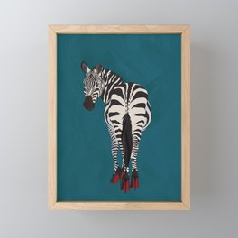 Zebra wearing heels Framed Mini Art Print