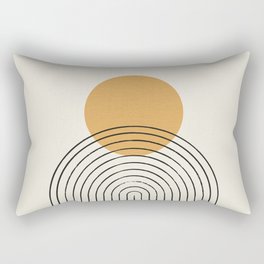 Gold Sun rainbow mid-century full Rectangular Pillow