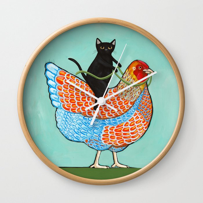 Wyandotte Chicken Ride Wall Clock