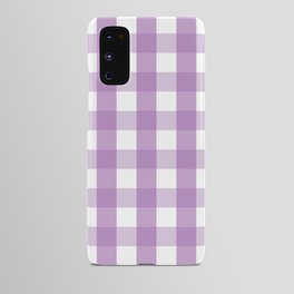Gingham Plaid Pattern (lavender/white) Android Case