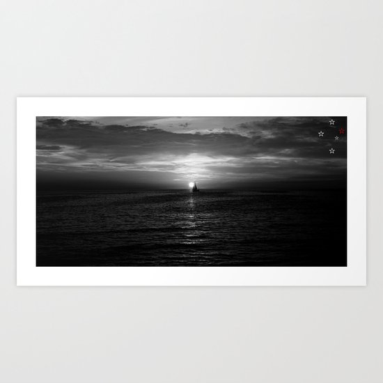 Sails in the Sunset Art Print