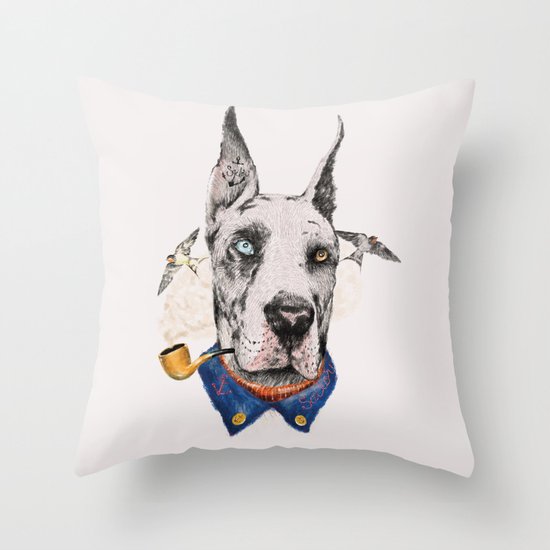 Mr. Great Dane Throw Pillow