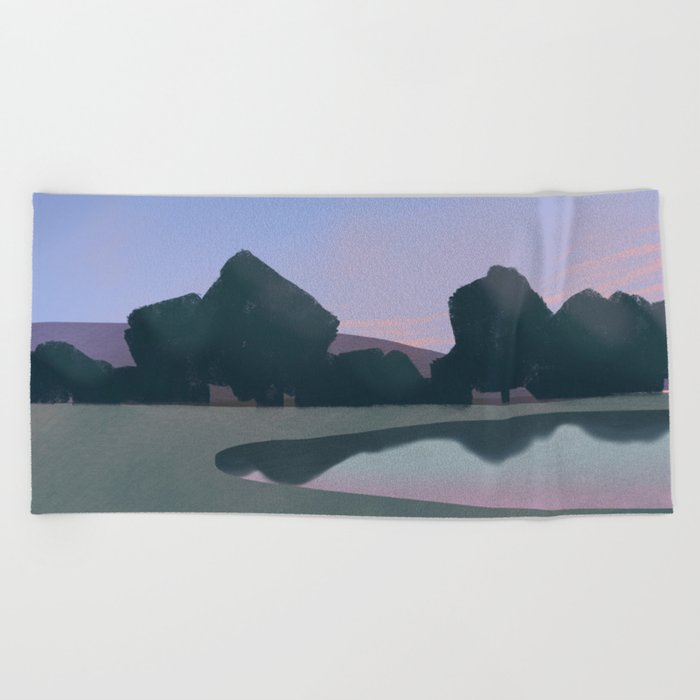 Quiet corner beside the lake Beach Towel