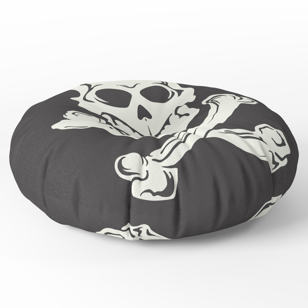 Jolly Roger Pirate Flag Round Floor Pillow - x 26