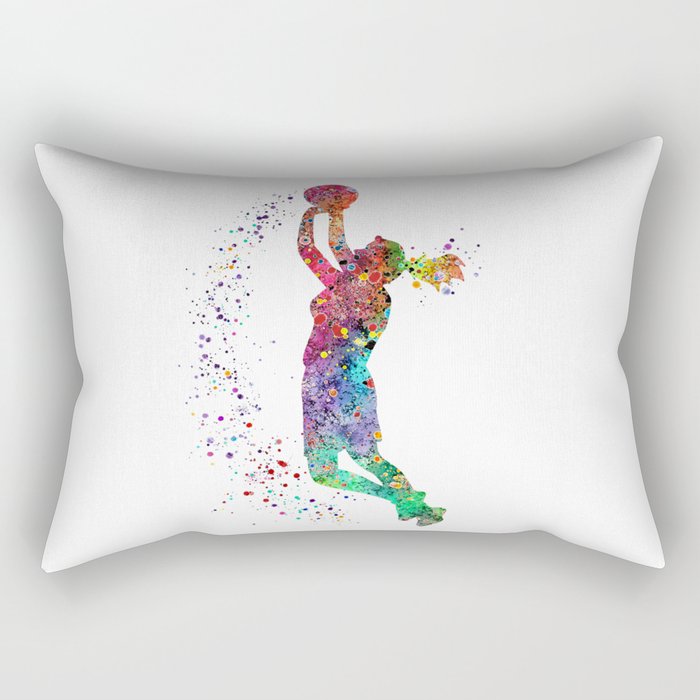 Basketball Girl Player Sports Art Print Rectangular Pillow