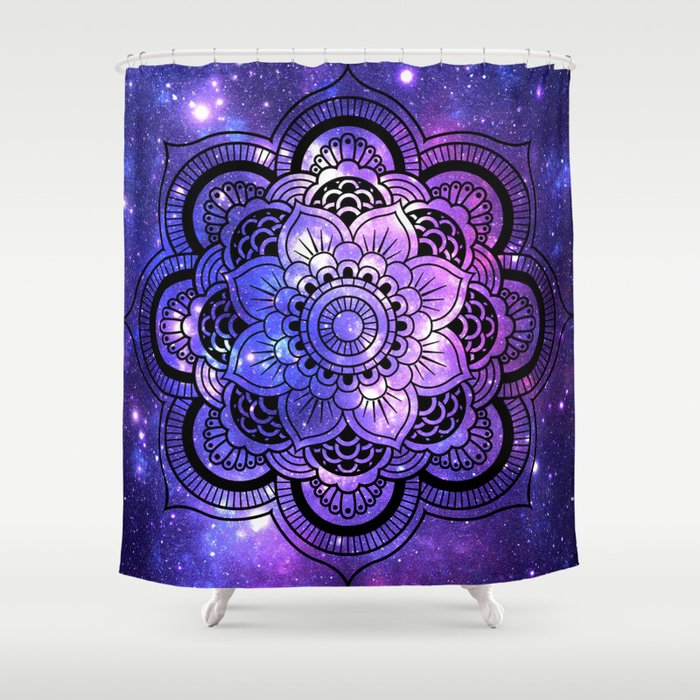 Mandala : Purple Blue Galaxy Shower Curtain